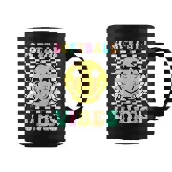 Softball Vibes Softball Retro Groovy Game Day Girls Women Coffee Mug | Seseable UK