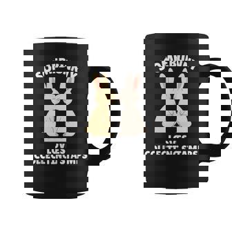 Somebunny Loves Collecting Stamps Easter Bunny Collector Tank Top Coffee Mug | Mazezy