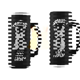 Somebunny Loves Fencing Cute Easter Bunny Fencer Fence Coffee Mug | Mazezy