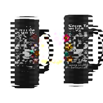 Sorry I'm Late I Was Busy Playing Pickleball Cute Goose Meme Coffee Mug | Mazezy