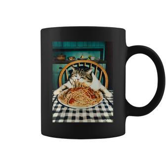Spaghetti Cat Dinner Retro Vintage Italian Humor Coffee Mug - Thegiftio UK
