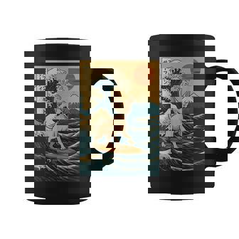 Sphynx Cat Surfing Japanese Wave Great Wave Kawaii Coffee Mug | Seseable FR