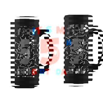 Spider Web 5th Birthday Party 5 Year Old Birthday Boys Kids Tank Top Coffee Mug | Mazezy