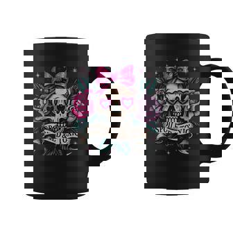 Spoiled And Toxic Cute Skull Bow Roses Retro Edgy Aesthetic Coffee Mug | Mazezy