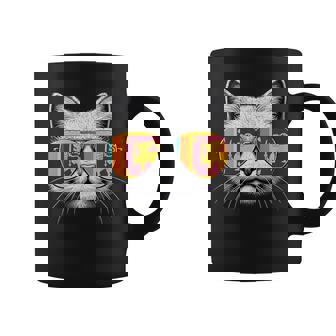 Sri Lankan Flag Cat Sri Lanka Sunglasses Coffee Mug | Mazezy
