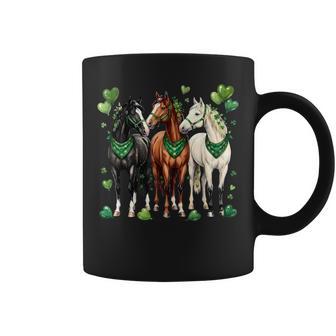 St Patrick’S Day Equestrian Three Horses With Shamrocks Coffee Mug - Thegiftio
