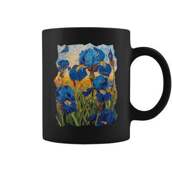 Starry Night Van Gogh Artistic Irises And Butterflies Coffee Mug - Thegiftio UK