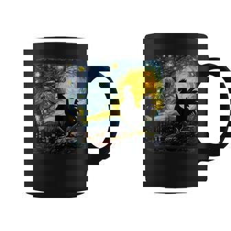 Starry Night Van Gogh Farmer Chicken Rooster Graphic Coffee Mug | Mazezy
