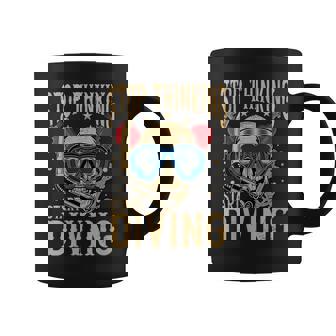 Start Diving Adventurer Skull Underwater Scuba Diver Diving Coffee Mug | Mazezy