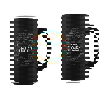 Start With Hello Different World Language Learning Teacher Coffee Mug | Mazezy