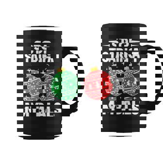 Stop Staring At My Balls Christmas Adult Humor Coffee Mug - Thegiftio