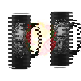 Sugar Skull Halloween Roses Flower Women Girls Tank Top Coffee Mug | Mazezy