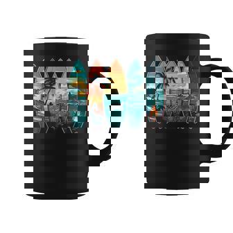 Surfboards Sunset Ocean Beach Vibe Surfer Coffee Mug | Mazezy