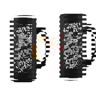 I Survived 100 Days Of School Cafeteria Chaos Space Rocket Coffee Mug | Mazezy