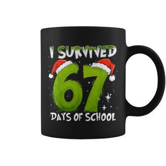 I Survived 67 Days Of School Christmas Candy Cane Six Seven Coffee Mug - Thegiftio UK