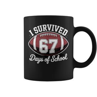 I Survived 67 Days Of School Football Coffee Mug - Thegiftio UK