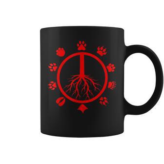 Symbole De Paix Cadeau Amusant Empreintes D'animaux Tasse - Cadeauxyz