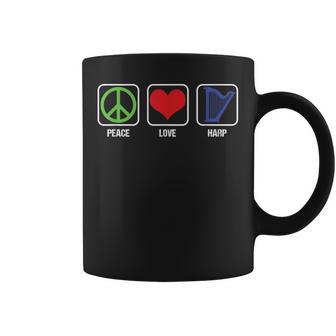 Symbole De Paix Cœur Amour Harpe Musicien Cadeau Tasse - Cadeauxyz