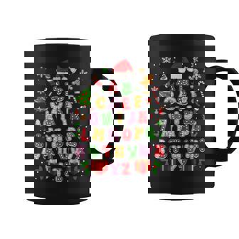Teacher Christmas Alphabet Back To School Holiday Learning Coffee Mug | Seseable FR