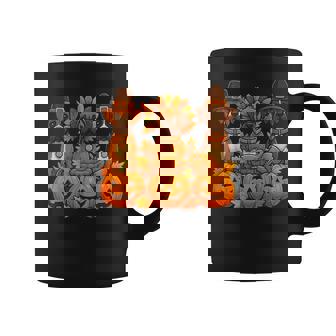 Thankful Boxer Dog Thanksgiving Pumpkin Turkey Family Coffee Mug | Mazezy