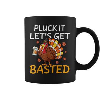 Thanksgiving Pluck It Lets Get Basted Turkey Fall Coffee Mug | Mazezy