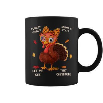 Thanksgiving Turkey Fall Leopard Gravy Beans And Rolls Women Coffee Mug | Seseable CA