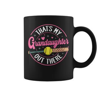 That's My Granddaughter Out There Softball Grandma Grandpa Coffee Mug - Monsterry