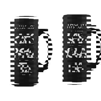 Things I Love Cats Yoga Tea Fun Cat ヨガtシャツ コーヒーマグ - Kawaiitshirt