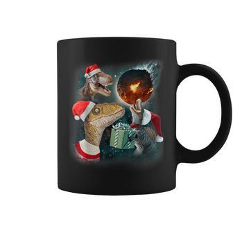 Three Rex Moon 3 Dinos Howling Weird Cursed Christmas Meme Coffee Mug - Thegiftio UK