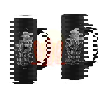 Three Screaming Hotdog Heads Full Moon Horror Night Coffee Mug | Mazezy