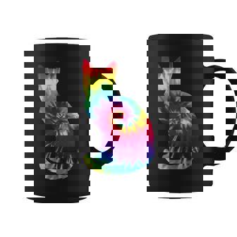 Tie Dye Cat Colorful Tye Dye Kitten Coffee Mug | Mazezy