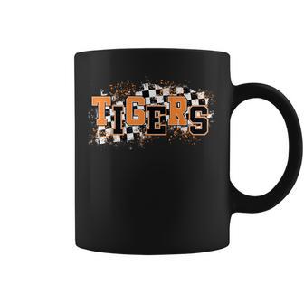 Tigers School Spirit Tiger Pride Orange Tigers Checkered Coffee Mug - Thegiftio UK