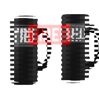 Tired Ironic Exhausted Everyday Mood Minimal Graphic Print Coffee Mug - Monsterry