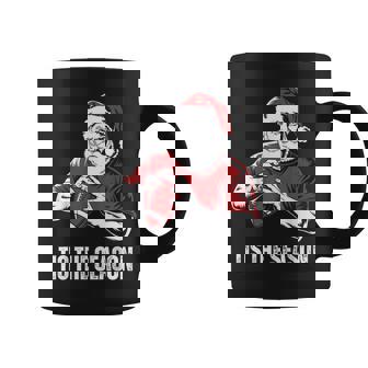 Tis The Season Football Christmas Pajamas Santa Claus Xmas Coffee Mug | Seseable UK