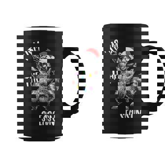 Tism The Season Raccoon Rock Santa Hat Autism Christmas Coffee Mug | Mazezy