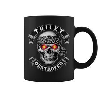 Toilet Destroyer Poop Jokes Dad Humor Poop Diarrhea Coffee Mug - Monsterry