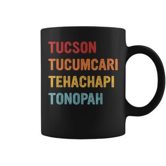 Tucson Tucumcari Tehachapi Tonopah Retro Americana Travel Coffee Mug - Thegiftio UK