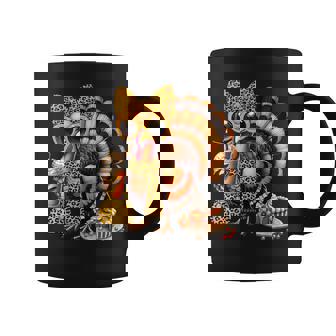 Turkey Drinking Coffee Thanksgiving Bow Turkey Day Coffee Mug - Monsterry