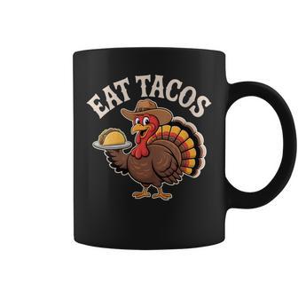 Turkey Eat Tacos Mexican Sombrero Thanksgiving Fall Family Coffee Mug | Mazezy