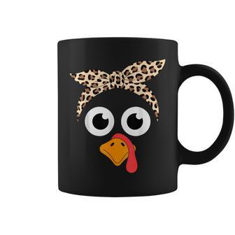 Turkey Face Leopard Headband Thanksgiving Pilgrim Coffee Mug | Seseable CA