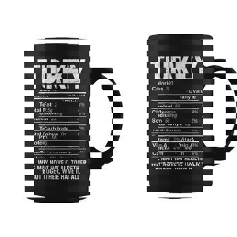 Turkey Nutrition Facts Thanksgiving Food Coffee Mug | Mazezy