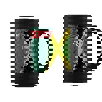 Turkmenistan Jamaica Half Flag Turkmen Jamaican Heritage Coffee Mug | Mazezy