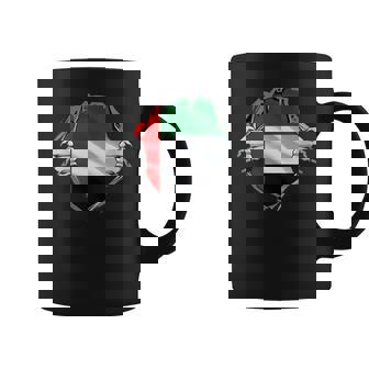 UAE United Arab Emirates Flag Ripped Chest Torn Effect Coffee Mug | Mazezy