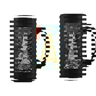 UFO Sea Turtle Vintage Japanese Alien Abduction Coffee Mug | Mazezy