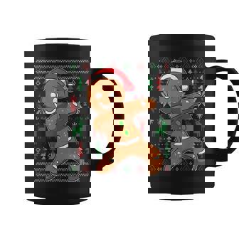 Ugly Christmas Dabbing Gingerbread Es Hombres Jóvenes Taza de café - Regaloses