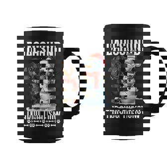 Ugly Dachshund Christmasthrough The Snow Christmas Coffee Mug | Seseable CA
