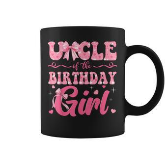 Uncle Of The Birthday Girl Family Pink Coquette Bow Coffee Mug - Thegiftio UK