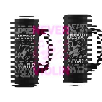 Never Underestimate A Girl With A Violin Viola Lover Tank Top Coffee Mug | Mazezy