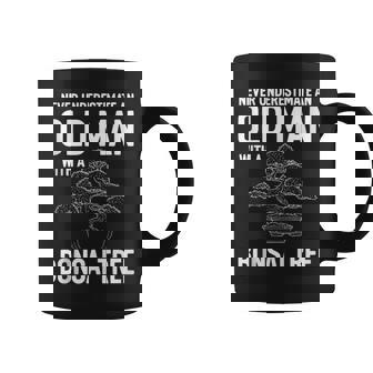 Never Underestimate An Old Man With A Bonsai Tree Tank Top Coffee Mug | Mazezy