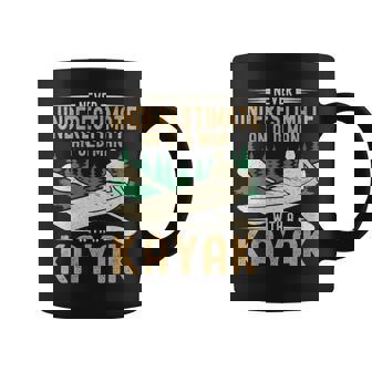 Never Underestimate An Old Man With A Kayak Kayaking Paddle Coffee Mug | Mazezy